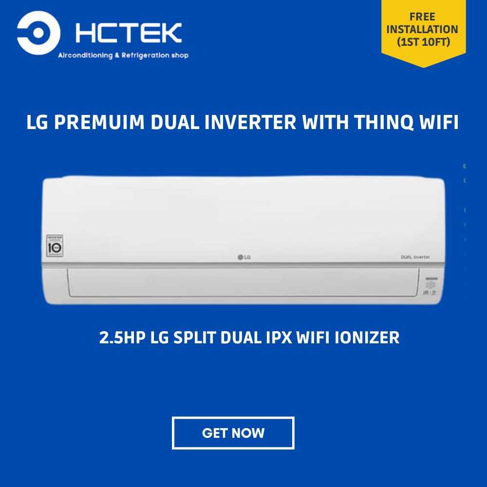 LG Split Dual IPX Wifi Ionizer Inverter  2.5HP HS-24IPX  (Free Installation)