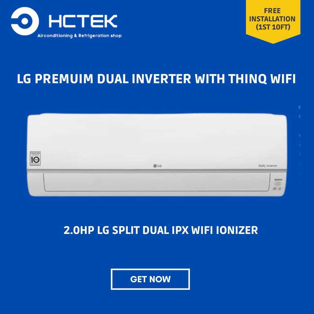 LG Split Dual IPX Wifi Ionizer Inverter  2.0HP HS-18IPX  (Free Installation)